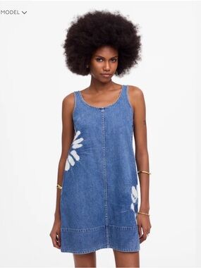 Madewell shibori scoop neck denim sundress XS nwt